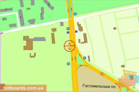 Бэклайт A в Киеве Палладина пр. - Стеценко ул., светофор, ТРЦ Lavina Mall, Ашан, в сторону ст.м. Академгородок схема