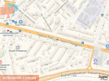 Беклайт B у Києві Перемоги пр., 23, біля магазинів "Інтертоп", "Carlo Pazolini", "Adidas", з центру схема