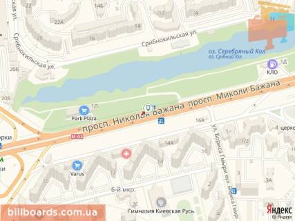 Бэклайт B в Киеве Бажана пр., 14А, напротив клиник "Борис", в сторону Харьковской пл. схема