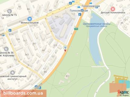 Бэклайт B в Киеве Голосіївський пр. - Ужгородський пров., біля ст.м. "Голосіївська", в центр схема