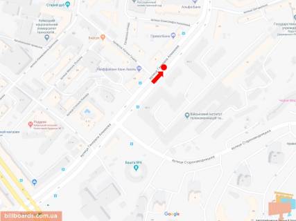 Ситискролл A в Киеве, 1.8x1.2  Алмазова вул. (колиш. Кутузова вул.), 1, роздільник, в сторону пл. Слави схема