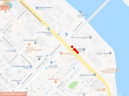 Ситискролл A в Киеве, 1.8x1.2  Набережно-Хрещатицька вул.- вул. Верхній Вал, на світлофорі, з центру схема