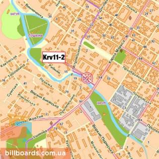 Билборд B в Кропивницкий (Кировоград) Василівський пров. - Пушкінський пров., 2/14 схема