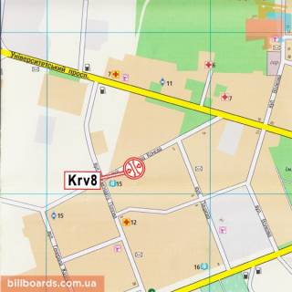 Білборд, Бігборд (Борд)  A у Кропивницький (Кіровоград) Коваленка Юрія вул. (Колиш. Конєва вул.), 13, навпроти схема