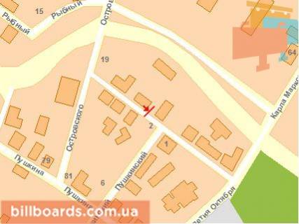 Білборд, Бігборд (Борд)  B у Кропивницький (Кіровоград) Василівський пров. схема