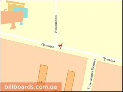 Билборд B в Кропивницкий (Кировоград) Університетський пр. схема