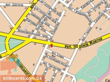 Билборд A в Кропивницкий (Кировоград) Брестська вул. схема