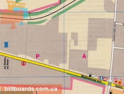 Билборд A в Кропивницкий (Кировоград), 3х6  вул. Перша Виставкова (вул. Мурманська)  схема