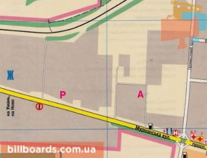 Билборд B в Кропивницкий (Кировоград), 3х6  вул. Перша Виставкова (вул. Мурманська)  схема