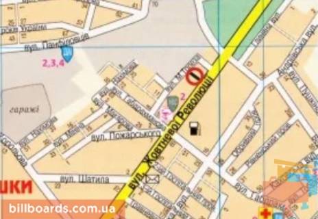 Билборд A в Кропивницкий (Кировоград), 3х6  вул. Вокзальна (вул.Жовтневої Революції)  схема