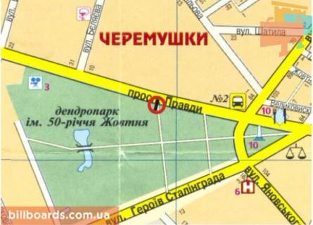 Билборд B в Кропивницкий (Кировоград), 3х6  вул. Євгенія Тельнова (пр-т.Правди) схема