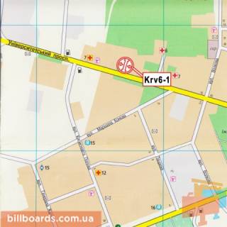 Билборд A в Кропивницкий (Кировоград) Університетський пр., 8 схема