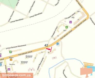 Билборд A в Кропивницкий (Кировоград), 3х6  вул.Полтавська схема