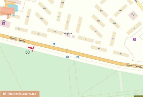 Билборд A в Кропивницкий (Кировоград), 3х6  вул. Євгенія Тельнова (пр-т.Правди) схема
