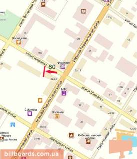 Билборд A в Кропивницкий (Кировоград), 3х6  вул.Шевченка/вул.В.Перспективна схема