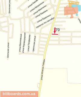 Билборд B в Кропивницкий (Кировоград), 3х6  вул. Бобринецький шлях (40річчя Перемоги) схема