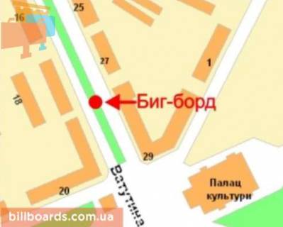 Билборд B в Кривом Роге Ватутіна вул., 59 схема