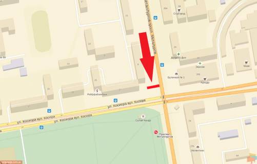 Призма B в Кривом Роге Соборності вул. (колиш. Косіора вул.), 27 - Металургів пр. - 85571 схема