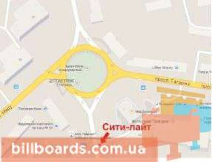 Ситилайт A в Кривом Роге, 1.8x1.2  Металургів пр., 33 схема