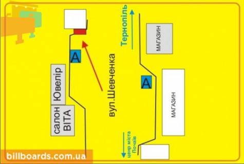 Билборд B в Кременце г. Кременец схема