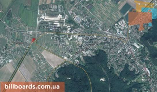 Білборд, Бігборд (Борд)  B у Кременці г.Кременец - с.Риздвяне схема
