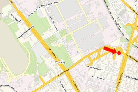 Білборд, Бігборд (Борд)  A у Кременчуці, 3x6  Пугачова вул. (Колиш. Московська вул.), 5 схема