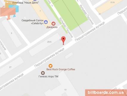 Ситилайт A в Кременчуге Первомайская ул., 29/5 / Пушкина бул. схема