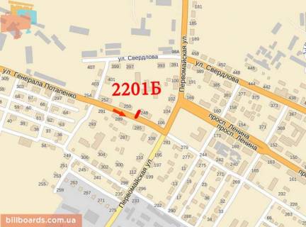 Билборд B в Лисичанске Потапенко вул., 248 схема