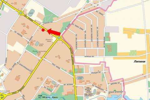 Билборд B в Луцке, 3x6  Гордіюк вул., 39, навпроти АЗС "ОККО", з боку Північного ринку схема