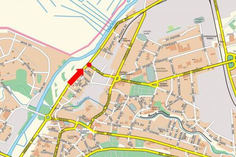 Білборд, Бігборд (Борд)  A у Луцьку, 3x6  Набережна вул. / Яровиця вул., Кільце, з центру схема