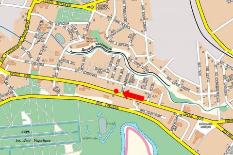 Ситилайт A в Луцке, 1.8x1.2  Волі пр., 35, біля Кристалбанку, в центр схема