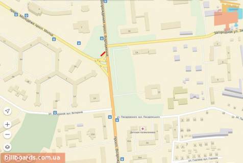 Білборд, Бігборд (Борд)  A у Луцьку Відродження вул. - Молоді вул. схема
