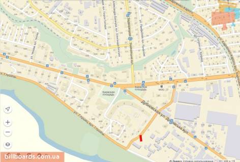 Билборд A в Луцке Глушець вул. - Метельницького вул. (колиш. Бринського вул.) схема