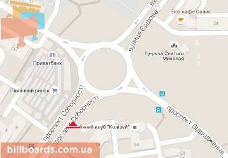 Білборд, Бігборд (Борд)   у Луцьку Соборности пр., 1, возле остановки, напротив Северного рынка схема