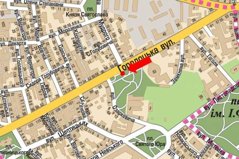 Сiтiлайт B у Львові, 1.8x1.2  Городоцька вул. / Ярослава Мудрого вул., З центру схема