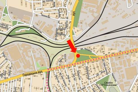 Билборд A в Львове, 3x6  Сяйво вул. / Городоцька вул. схема