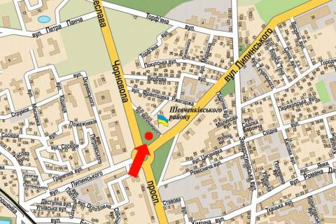 Призма A в Львове, 3x6  Чорновола пр., 61, з центру, біля  Інституту банківської справи, супермаркету "Фокстрот", "McDonald''s" - 19058 схема