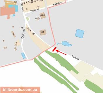 Билборд B в Львове Зелена вул. схема