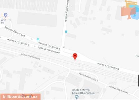 Билборд B в Львове Луганська вул. схема