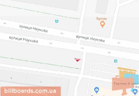 Билборд  в Львове Наукова ул. схема