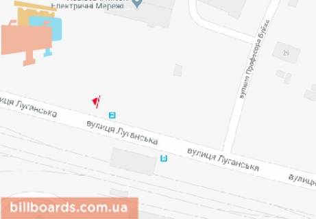 Билборд  в Львове Луганская ул. - Буйко ул. схема