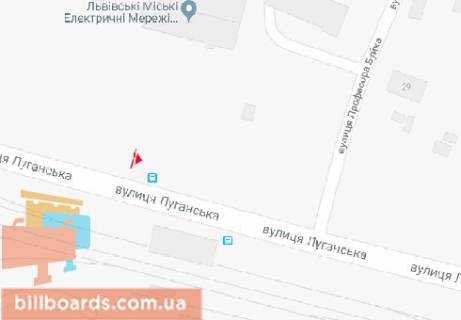 Билборд  в Львове Луганская ул. - Буйко ул. схема