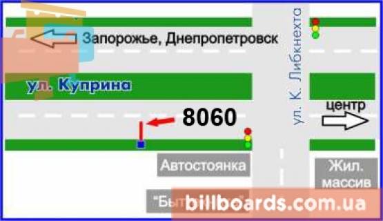 Билборд B в Мариуполе Купріна вул. - Митрополитська вул. (колиш. Лібкхнехта вул.), консоль схема
