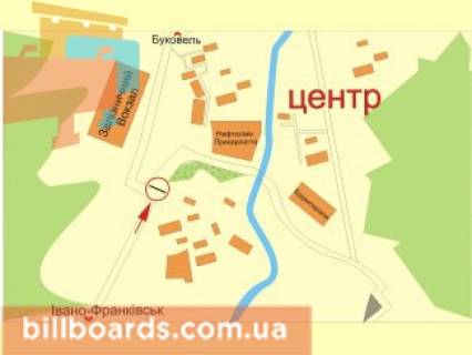 Билборд A в Надворной Вокзальна вул., №1 схема