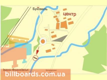 Билборд B в Надворной с. Назавизів, траса Івано-Франківськ - Надвірна схема