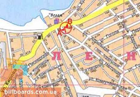 Білборд, Бігборд (Борд)   у Миколаєві Троицкая ул. (бывш. Кирова ул.), 90 / Нагорная ул., возле ВТФ "Велам" схема