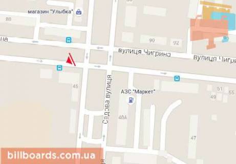 Билборд  в Николаеве Пограничная ул. (бывш. Чигрина ул.) / Садовая ул., возле АЗС "Amic" схема