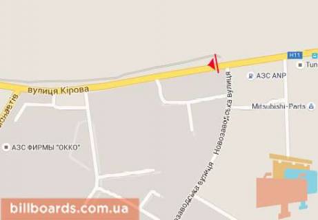 Билборд  в Николаеве Троицкая ул. (бывш. Кирова ул.) / Новозаводская ул., возле АЗС "ANP" (флажок) схема