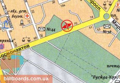 Білборд, Бігборд (Борд)   у Миколаєві Космонавтов ул., возле парка "Дубки" схема