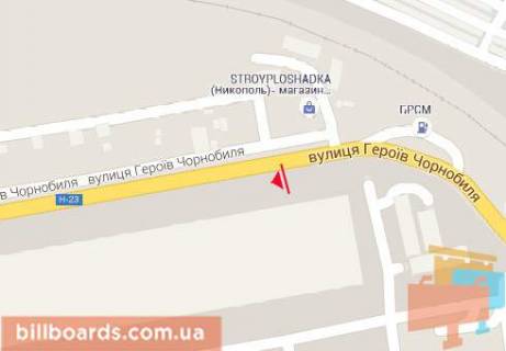 Билборд A в Никополе, 3x6  Героїв Чорнобиля вул., 4 схема